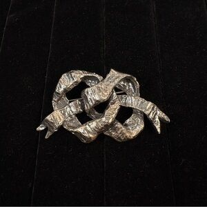 Vintage Robert Zentall Brutalist Abstract Ribbon Brooch